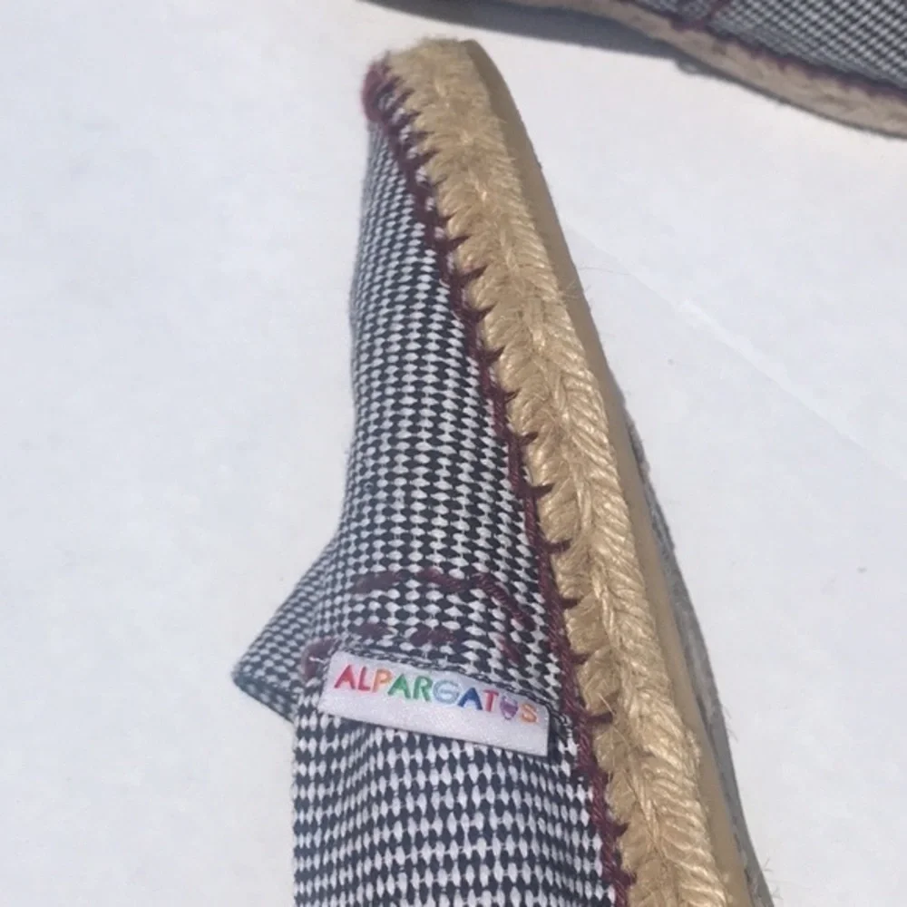 Handmade Spanish Espadrilles Gingham Brown/White